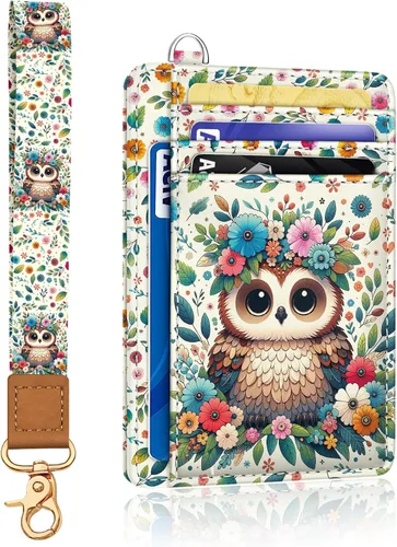 Vista 36 de Yonlevres Cartera delgada para tarjetas de crédito, cartera RFID para mujer, bolsillo frontal, soporte para tarjetas pequeñas, estuche para tarjetas