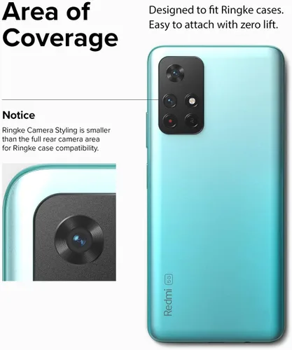 Vista 7 de Ringke Estilo de cámara compatible con Xiaomi Note 11T 5G / Poco M4 Pro 5G Protector de lente de cámara, marco de aluminio, adhesivo protector