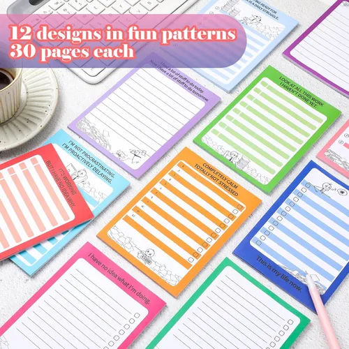 Vista 3 de Yeaqee 12 blocs de notas divertidos para compañeros de trabajo, divertidos bloc de notas sarcásticos, bloc de notas divertido para lista de tareas
