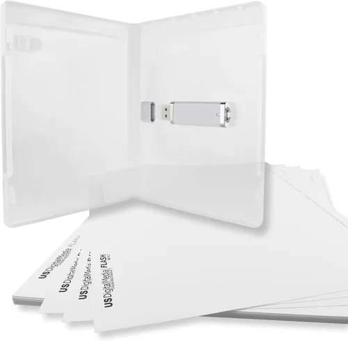 Vista 7 de Flash Pac® - Funda para unidad flash USB, súper transparente y compatible, color blanco, 1 GB USB, paquete de 25