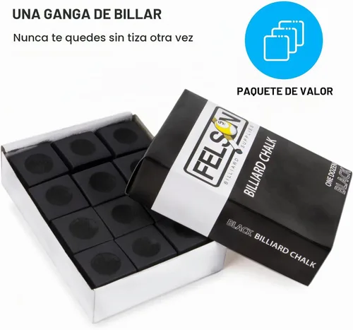 Vista 2 de Felson - Cubos de tiza para billar Accesorios de mesa de billar Tiza para taco de piscina y caja de almacenamiento