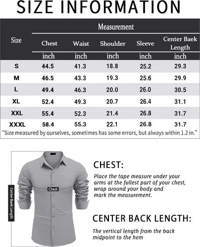 Vista 5 de COOFANDY Camisas de lino de manga larga con botones para hombre