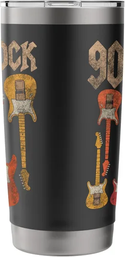 Vista 4 de Vintage 90s Rock Guitar Cassette Tape 1990s Disfraz de acero inoxidable vaso aislado