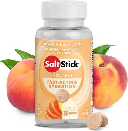Vista 17 de SaltStick Electrolyte FastChews con cafeína – 60 tabletas masticables Citrus Burst – Tabletas de sal para correr e hidratar, masticables