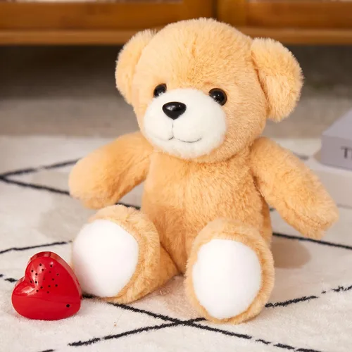Vista 4 de Oso de peluche de 12 pulgadas con latido grabado, juguete de voz grabador de peluche, oso suave de peluche esponjoso, regalos de mensajes