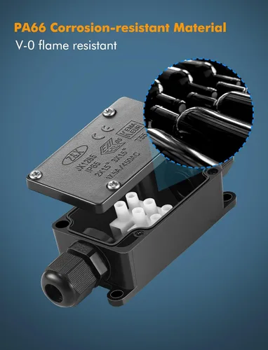 Vista 2 de 2 piezas impermeables externas de 2 vías PG9 caja de conexiones eléctricas subterráneas, cables de cable de alimentación, protección del conector