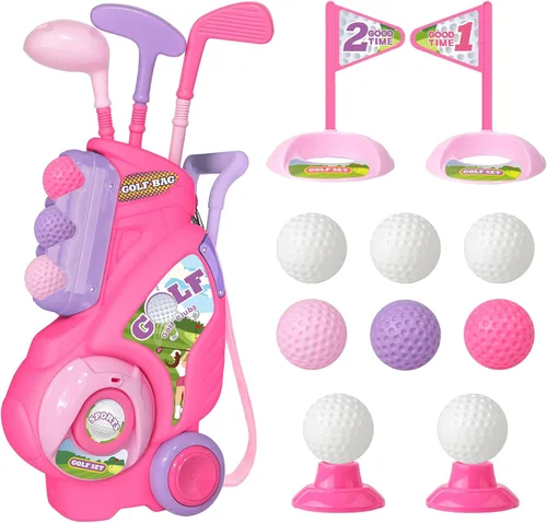 Vista 10 de Juego de Golf para Niños Pequeños para Niños y Niñas de 2 3 4 5 Años, Carrito de Golf Mejorado para Niños con Alfombrilla de Putting y Tablero