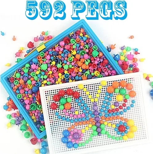 Vista 8 de Rompecabezas de 592 piezas de uñas de hongos de colores mixtos, ladrillos de construcción educativos, juguetes creativos de bricolaje, juegos 3D