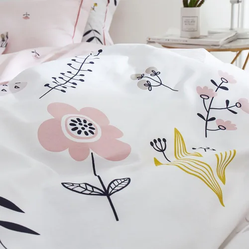 Vista 3 de OTOB - Juego de funda de edredón y 2 fundas de almohada, 100% algodón, diseño floral