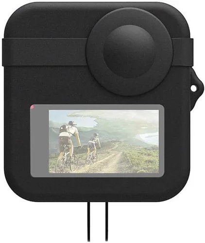 Vista 9 de Cuerpo de cámara de silicona y cubierta de lente, funda de silicona suave, cordón ajustable, para Max, negro