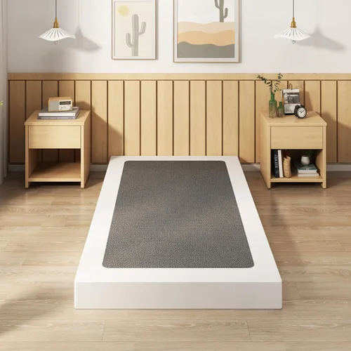 Vista 8 de EMODA Base de cama de metal resistente de 4 pulgadas con cubierta de tela, fácil montaje