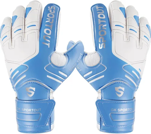 Vista 15 de Sportout Guantes de portero para jóvenes y adultos, agarre fuerte para las paradas más difíciles, con protección en los dedos y látex de 4+3MM