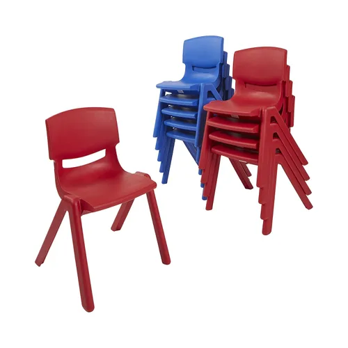 Vista 12 de ECR4Kids Silla apilable de plástico de 12 pulgadas, muebles de aula, azul, 10 piezas