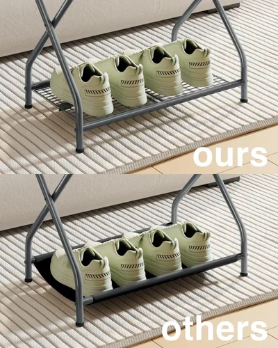 Vista 5 de LR-GY-2 - Portaequipajes plegable con estante de almacenamiento, soporte de equipaje de metal para habitación de invitados, dormitorio, hotel LR-GY-2