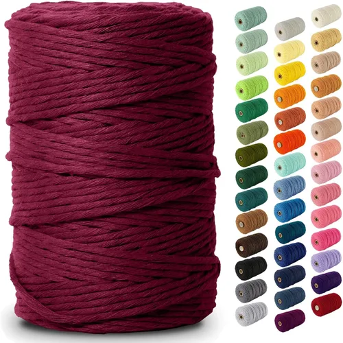 Vista 150 de Nook Theory Hilo de macramé de 3mm 109 yardas - Cuerda de macramé suave de 4mm, 5mm perfecta para nudos - Suministros de macramé para colgadores