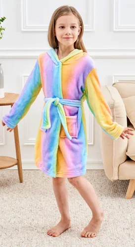 Vista 2 de Doctor Unicorn Bata de baño suave con capucha de unicornio - Regalos de unicornio para niñas