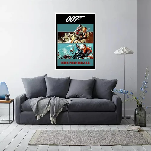 Vista 3 de CLEARCONNECT Thunderball 1965 - Póster de película de acción y aventura, impresiones en lienzo clásicas de películas antiguas, arte de pared