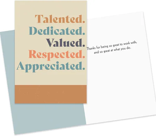 Vista 4 de Hallmark Business Bulk - Paquete de 10 tarjetas de agradecimiento surtidas para empleados (talentoso y apreciado), tarjetas de 5 x 7, mensajes