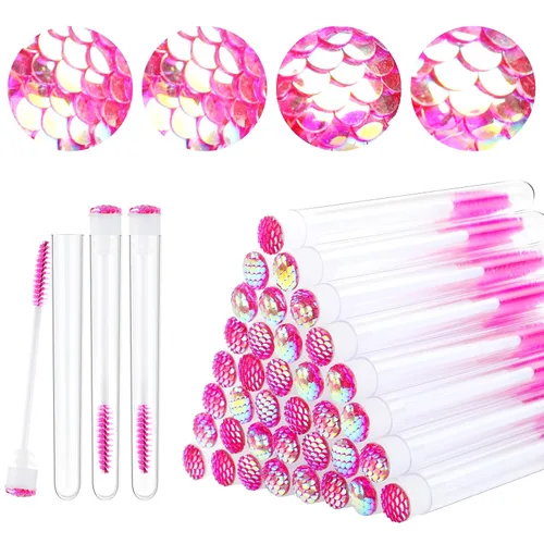 Vista 11 de Dming - Cepillo para pestañas, herramienta de maquillaje, suministros para extensiones de pestañas, cepillo de limpieza, rímel con diamante, 50