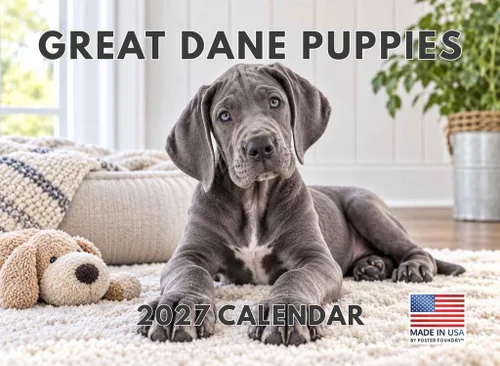 Vista 216 de Calendario mensual de pared Airedale Terrier Dog 2027 rojo (Airedale Terrier)