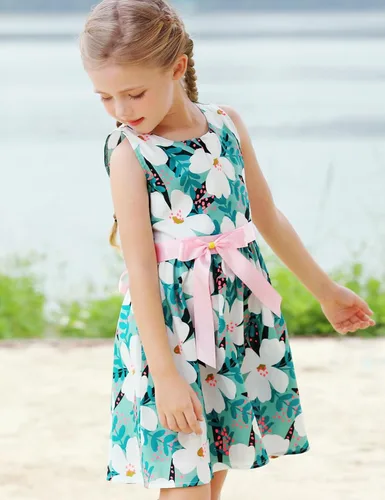 Vista 144 de Vestido de verano para niña, de algodón, con diseño floral