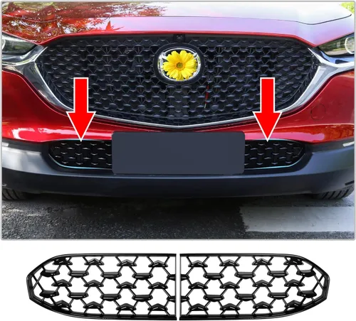 Vista 10 de CDEFG 2 piezas para parrilla delantera Mazda CX-5 2026, insertos de malla, protector de rejilla delantera inferior para Mazda CX5 2026, accesorios