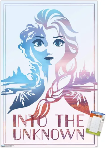 Vista 20 de Trends International Disney Frozen 2 - Póster de pared con texto en inglés "Into the Unknown", 14.725 x 22.375 pulgadas, versión enmarcada de madera