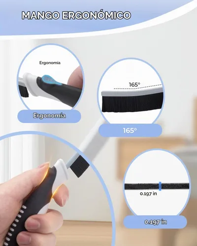Vista 6 de Cleangor Cepillos de limpieza de grietas, cepillo de limpieza para espacios pequeños difíciles de alcanzar, artículos esenciales para el hogar Negro