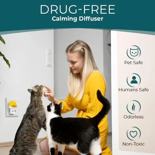 Vista 5 de Difusor calmante para gatos para aliviar el estrés - Spray disuasorio natural para gatos para reducir el estrés, la pulverización