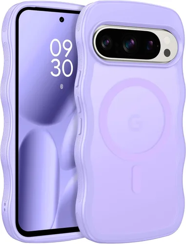 Vista 40 de BENTOBEN Funda magnética para Google Pixel 10, bonita funda rizada ondulada Pixel10 [compatible con MagSafe], antideslizante, a prueba de golpes