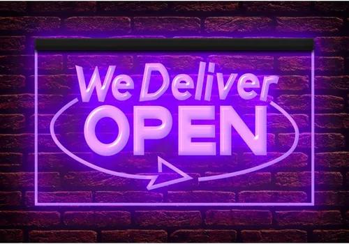Vista 20 de 110020 We Deliver Open Services Cafe Fast food Shop Restaurant Display LED Light Neon Sign (12" X 8", 16 Colors By Remote)