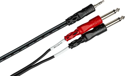 Vista 6 de HOSA Paquete de cables estéreo TRS a Dual 1/4" TS Breakout (3 pies)