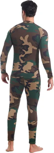 Vista 53 de Conjunto de ropa interior térmica para hombre, ropa interior larga 1#verde militar