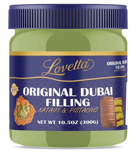 Vista 4 de Lovetta Mantequilla de Pistacho Dulce a Granel 10.6oz (300g) Frasco – Barra de Chocolate Dubai, Mantequilla de Pistacho Rica y Cremosa, Untable