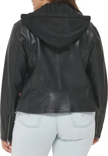 Vista 3 de Levi's Women's Faux Leather Classic Asymmetrical Motorcycle Jacket (Standard & Plus Sizes)