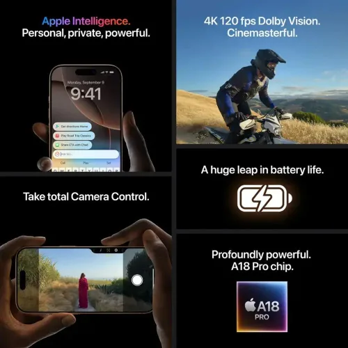 Vista 5 de Apple iPhone 16 Pro Max, versión estadounidense, 1 TB, Negro Titanio - Desbloqueado (Renovado)