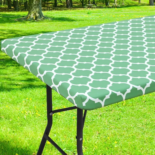 Vista 20 de Smiry Mantel cuadrado para mesa de pícnic, manteles de camping impermeables elásticos ajustables, protector de mantel de vinilo con respaldo de Gris