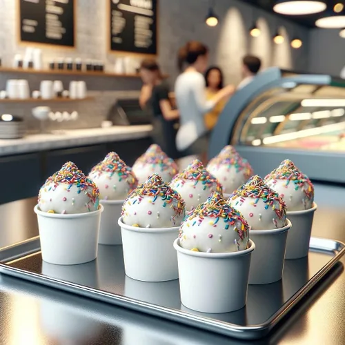 Vista 4 de Vasos de papel para helado de 4 onzas, taza de yogur congelado, cuencos de postre blanco, suministros de postre congelado, paquete de 50
