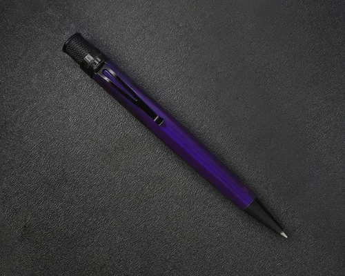Vista 3 de Retro 51 Tornado™ Stealth - Bolígrafo roller color morado medianoche