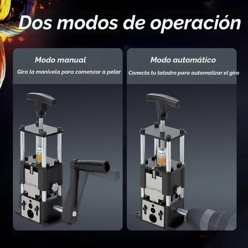 Vista 2 de Máquina pelacables, herramienta de pelado de alambre dos en uno con alimentación de taladro/manual, pelado de alambre para cable de cobre