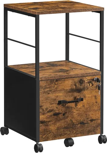 Vista 16 de VASAGLE Archivador de 2 cajones con cerradura, soporte de impresora, organizador de archivador de oficina, para documentos tamaño A4 y carta, blanco