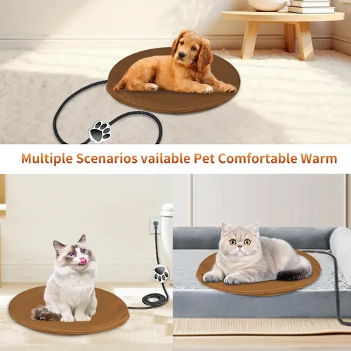 Vista 6 de Almohadilla térmica eléctrica para mascotas con interruptor de encendido/apagado, cable resistente a los mordiscos y funda lavable a máquina