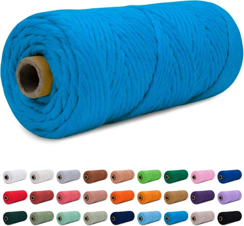 Vista 27 de CAMAL Cordón de macramé de 0.157 in x 109 yardas (328.1 ft), cuerda de algodón de color para tejer, manualidades, colgar en la pared, proyectos