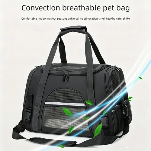 Vista 3 de Transportadores para gatos, perros y mascotas – Bolsa plegable de lados suaves aprobada por aerolíneas para gatos y perros pequeños (hasta 15 lb)