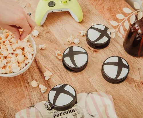 Vista 5 de Xbox Juego de 4 clips de chip resistentes con logotipo, abrazaderas de bolsa de plástico para aperitivos y almacenamiento de alimentos con agarre