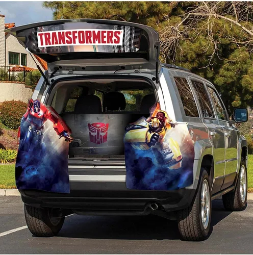 Vista 2 de Kit oficial de decoración de maletero Treat Your Trunk con temática de Transformers, para llevar golosinas en tu maletero en Halloween