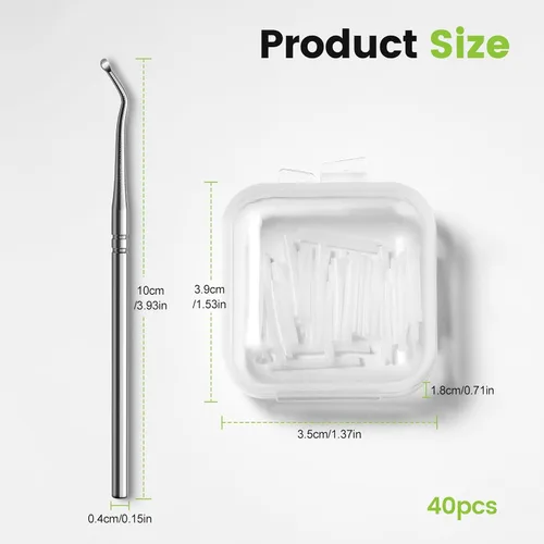 Vista 3 de BEZOX Juego de Corrector de Uñas Encarnadas - 40 Piezas de Tiras Enderezadoras de Uñas sin Dolor con Elevador de Uñas del Pie - Kit de Herramientas