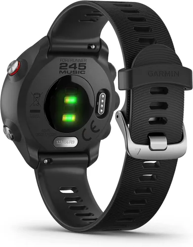 Vista 4 de Garmin Forerunner 245 Music GPS Running Smartwatch, con música y funciones de correr y entrenamiento, banda negra