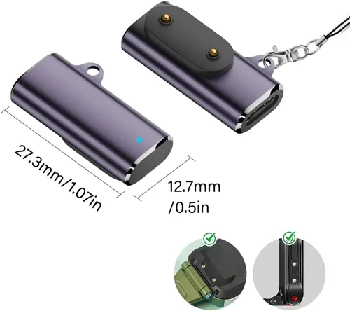 Vista 4 de Charging Adapters for Smartwatches Fitness Trackers Aluminum Alloy Construction Secure Stable Power Transfer Silver