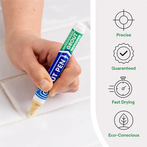 Vista 2 de Rotulador de lechada en crema para azulejos: rotulador de pintura de lechada impermeable, colorante y sellador de lechada para baño, ducha, cocina